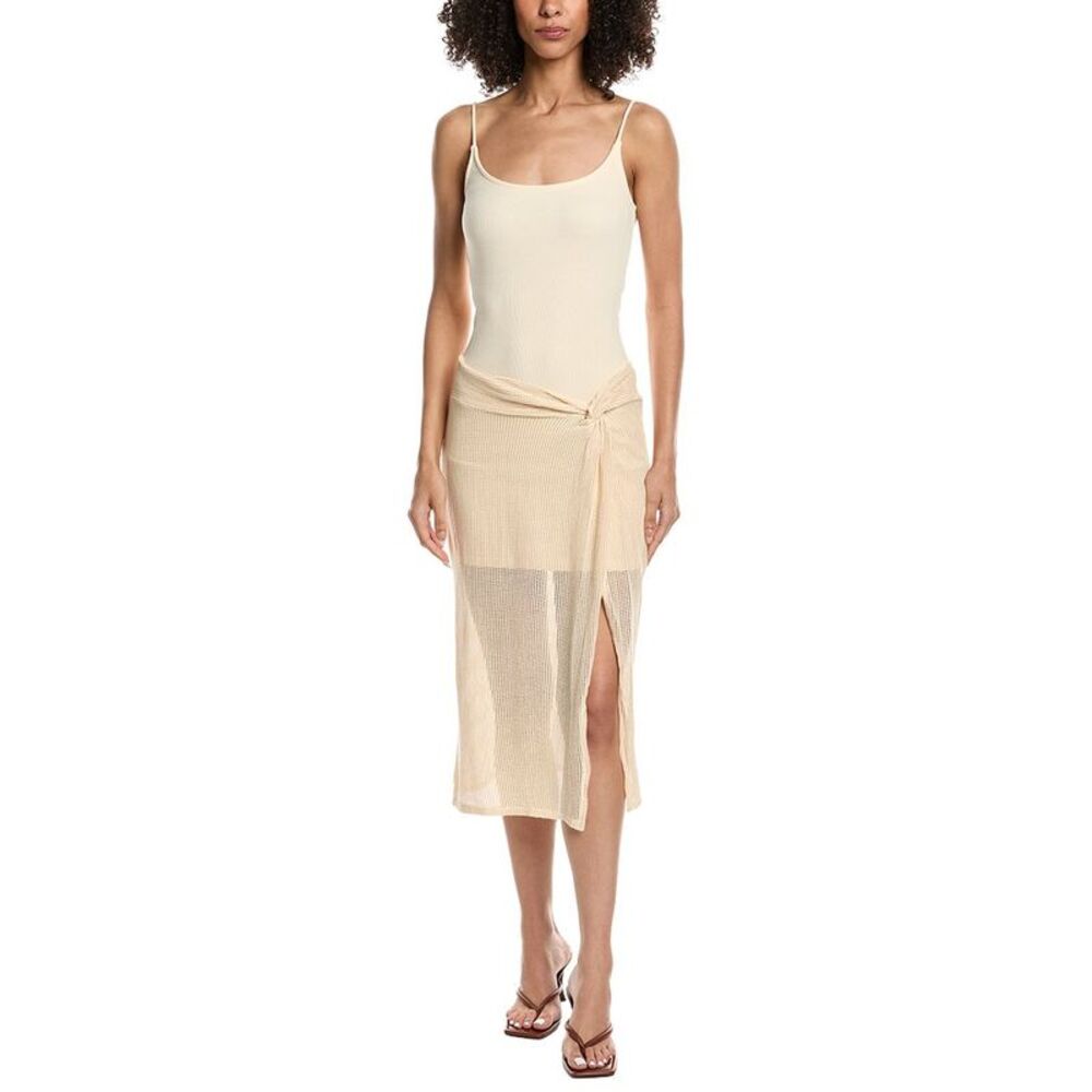 Project Social T Womens 2Pc Shoreline Twisted Heavy Mesh Skirt, White - Picture 1 of 3
